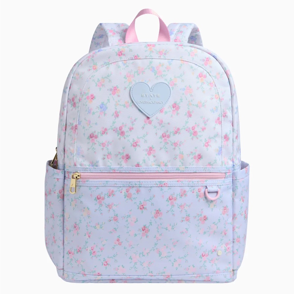 LoveShackFancy state Kane backpack new with tags pink purple blue pastel floral